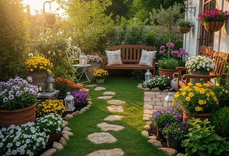 jardin petits espaces fleurs