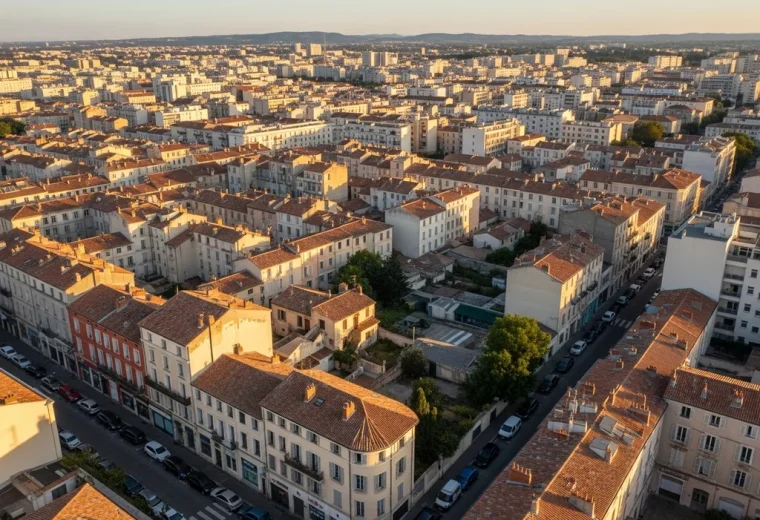 vue aerienne quartier residentiel